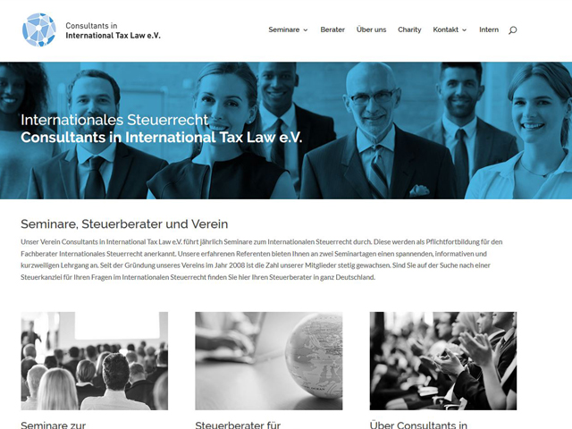 Webseite des Vereins Advisors International Tax Law der Online Marketing Agentur webamt.de