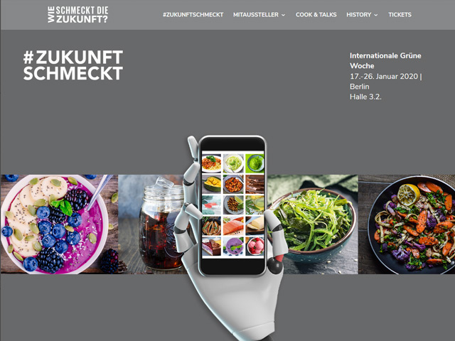 Webpage von #ZukunftSchmeckt der Agentur webamt.de