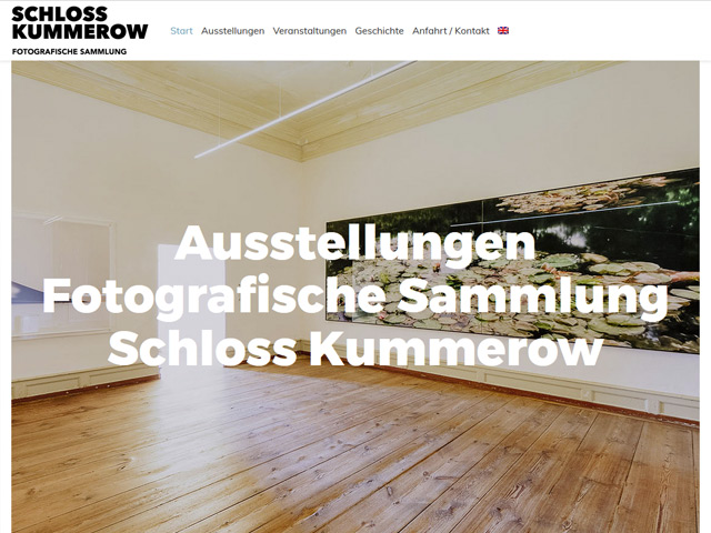 Webpage des Schlosses Kummerow der Agentur webamt.de