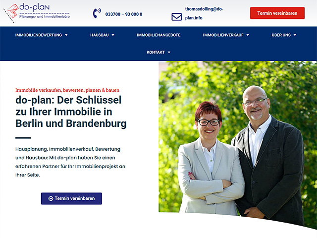 Webseite des do-plan Planungs- und Immobilienbüro von der Online Marketing Agentur webamt.de