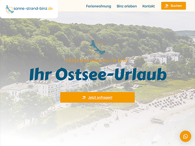 Webseite von Sommer-Sonne-Binz von der Online Marketing Agentur webamt.de